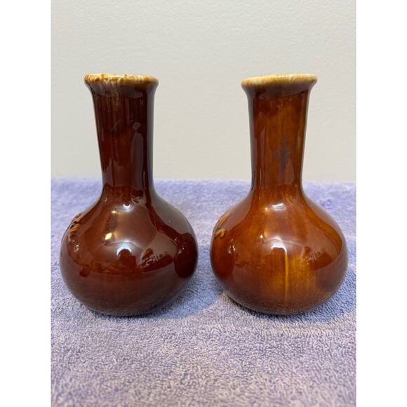 Hull Brown Drip Pottery VINTAGE Oil And Vinegar - Picture 3 of 10